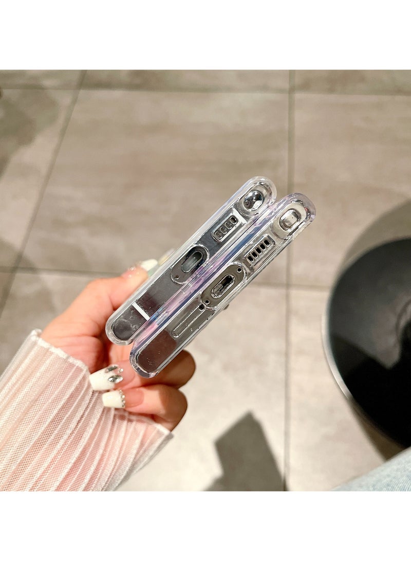 Color Fans Tropical Whispers: Samsung Galaxy S24 Ultra Case - Clear with Vibrant Purple Foliage - Image 4