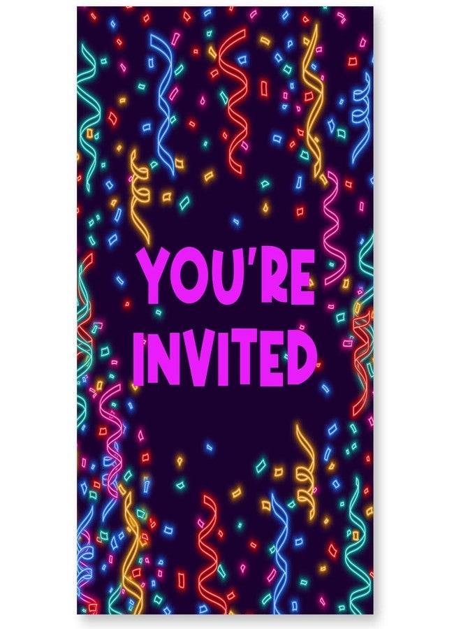 Soiceu Colorful 90s Birthday Party Invitations with Envelopes Set of 20 Back to the 90's Dance Party Invites - Image 2