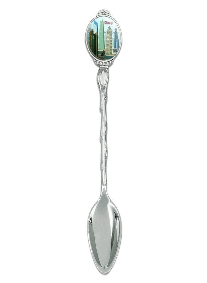 GRAPHICS & MORE Chicago Hancock Building Willis Tower Cloud Gate Bean Novelty Collectible Demitasse Tea Coffee Spoon (1 pc, Multicolor Plastic) - Image 1