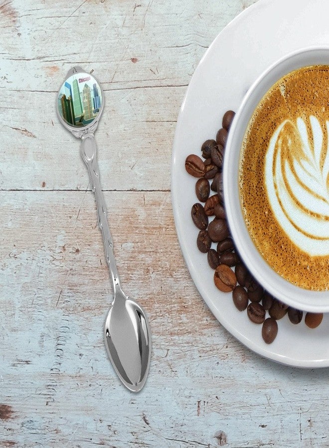 GRAPHICS & MORE Chicago Hancock Building Willis Tower Cloud Gate Bean Novelty Collectible Demitasse Tea Coffee Spoon (1 pc, Multicolor Plastic) - Image 2