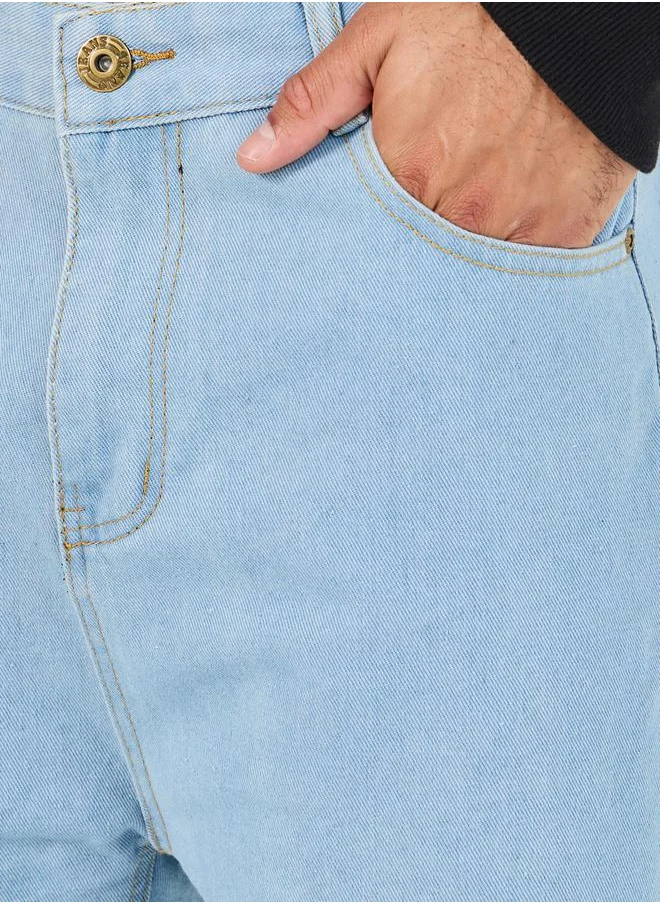 Styli Cotton Stretch Solid 5-Pocket Relaxed Fit Jeans