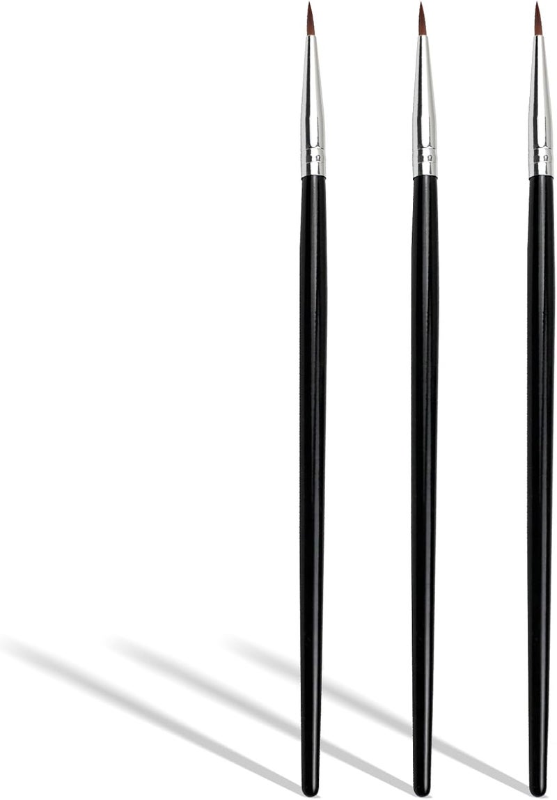 Zoolinn 3 Pcs Pointed Eyeliner Brush Set with Soft Fiber Bristles - Precision Applicator for Perfect Liner Control - Image 1