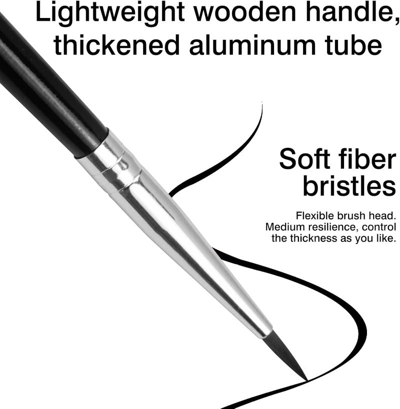 Zoolinn 3 Pcs Pointed Eyeliner Brush Set with Soft Fiber Bristles - Precision Applicator for Perfect Liner Control - Image 3