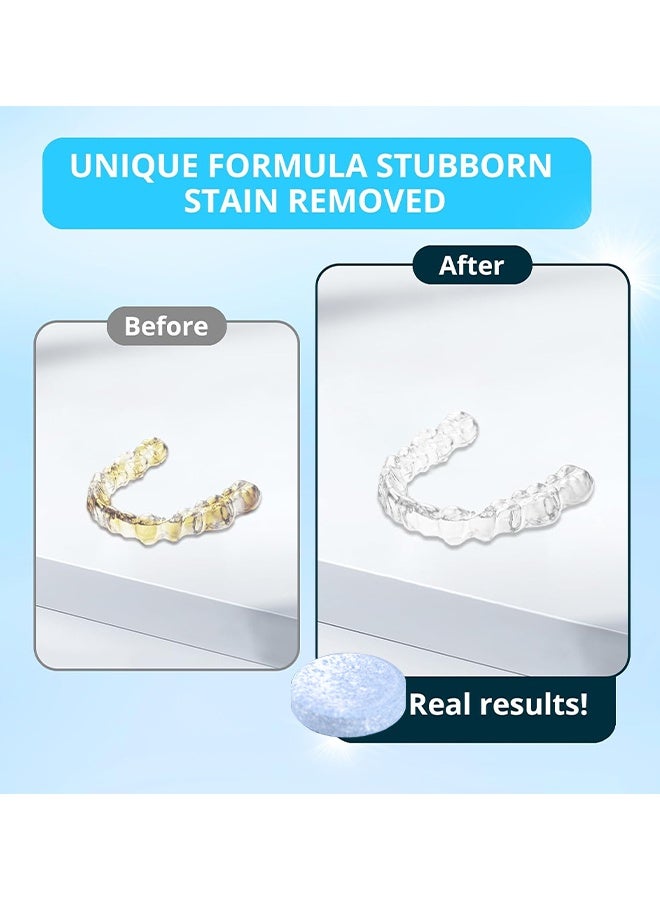 Soak 30 Denture Cleanser Tablets, Tablets Denture Cleaning Tablets For Overnight Dental, Prosthesis Fresh Brite And Stain-Free Retainer Cleaning Tablet Aligner Gum Shield Mouth Guard Denture Cleaners - Image 3