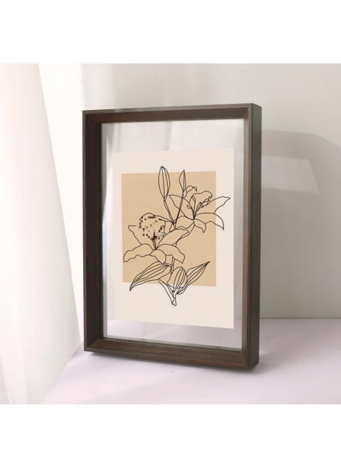 Double-sided Transparent Picture Frame Mounting Frame A4 Acrylic Photo Frame Table Display 7.6inch Calligraphy Calligraphy And Painting Poster Frame Wall Hanging-Color:SquAre 7inch [inner DiAmeter 17.8*17.8] MDF MAteriAl-A028 BlAck WAlnut Color