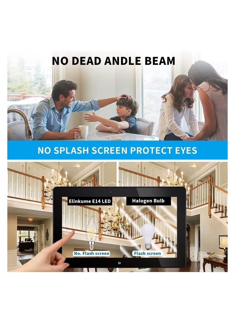 E14 Led Bulb, E14 Flame Tip LED Filament Candle Light Bulb, 40w Incandescent Equivalent C35 4W 2700K Warm White, Energy Saving Chandelier Ceiling Bent-Tip Light Bulbs 360°Beam Angle(5Pcs Warm White) - Image 3