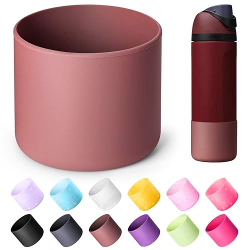 Diumepo Boot for Owala 24 oz, Anti-Slip Protective Sleeve for Owala Twist & FreeSip & Flip Stainless Steel Water Bottle, Silicone Boot Bottom Base for Owala (Reddish Brown) - Image 1