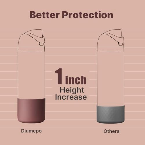 Diumepo Boot for Owala 24 oz, Anti-Slip Protective Sleeve for Owala Twist & FreeSip & Flip Stainless Steel Water Bottle, Silicone Boot Bottom Base for Owala (Reddish Brown) - Image 4