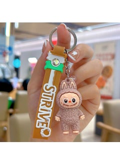 Generic Labubu Cartoon Sheep Silicone Keychain Accessory Brown-Lamb 