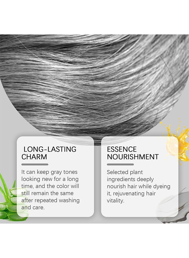 HOEGOA Permanent Hair Color Silver Dye，Silver Gray Natural Hair Dye Cream,Hair Dye Light Gray Silver Color Cream,Gray Silver Color Cream,Grey Permanent Hair Dye,Silver Gray Natural Hair Color Cream,Silver Hair Dye,100g - Image 5