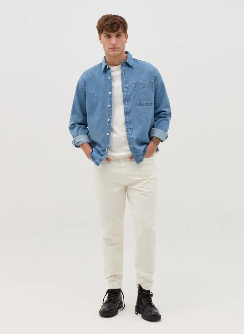 او في اس قميص جينز أوفس بجيوب