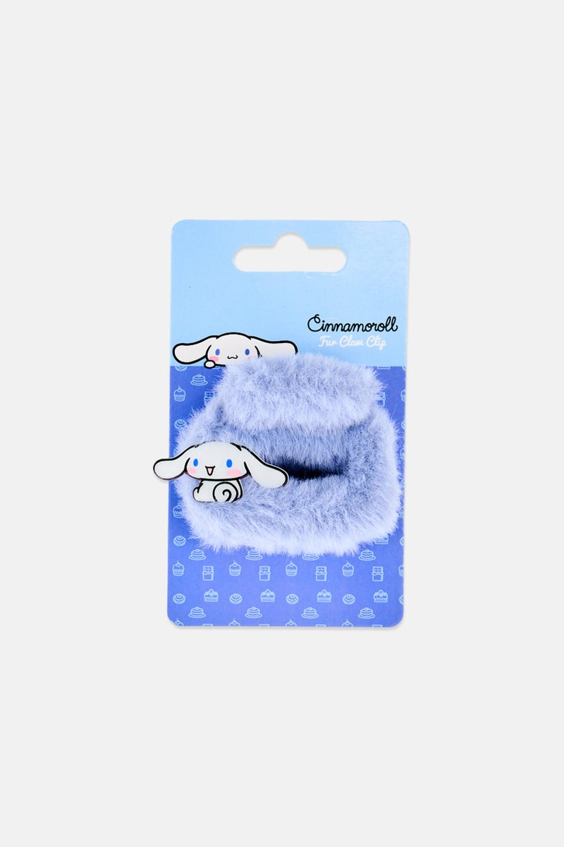 Cinnamoroll Kids Girl Fur Hair Claw Clip With Charm, Blue - Image 1