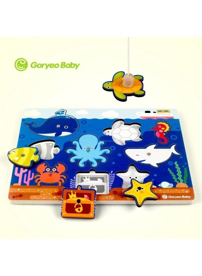 GoryeoBaby Car Traffic Animal Card Hand-held Puzzle Toddler Baby Early Education Shape Puzzle Toy-Color:G-Ocean Panel - Image 1