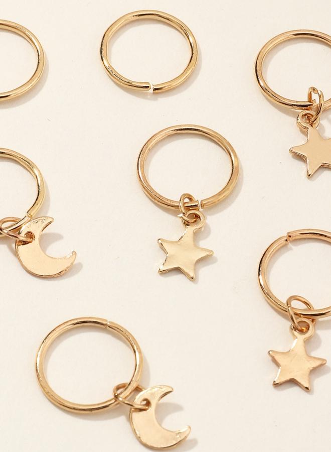 Take Two Pack of 10 - Gold Star and Moon Hair Jewelry - Image 4