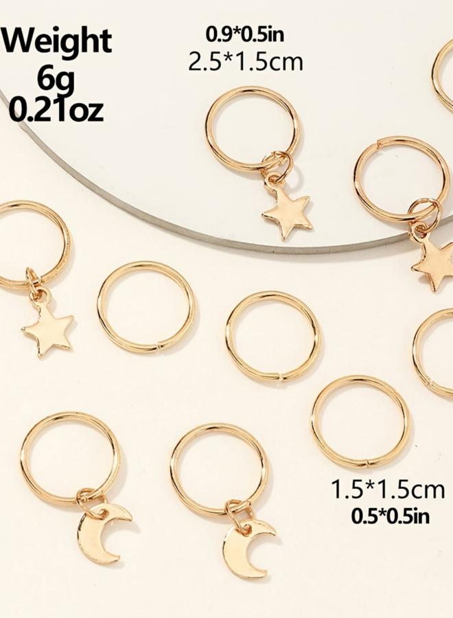Take Two Pack of 10 - Gold Star and Moon Hair Jewelry - Image 5