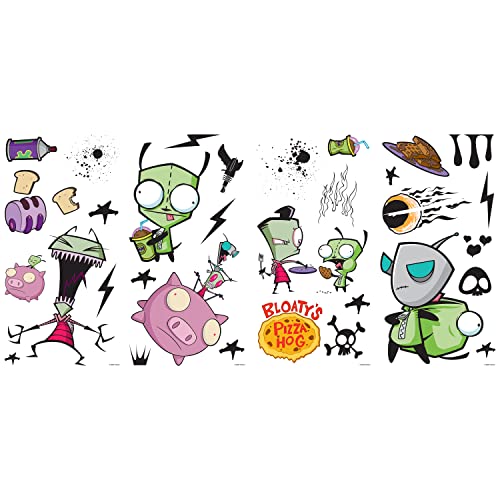 RoomMates Invader Zim Peel and Stick Wall Decals Vinyl Green Red Yellow Black Removable Repositionable No Sticky Residue for Renters and Homeowners - Image 3