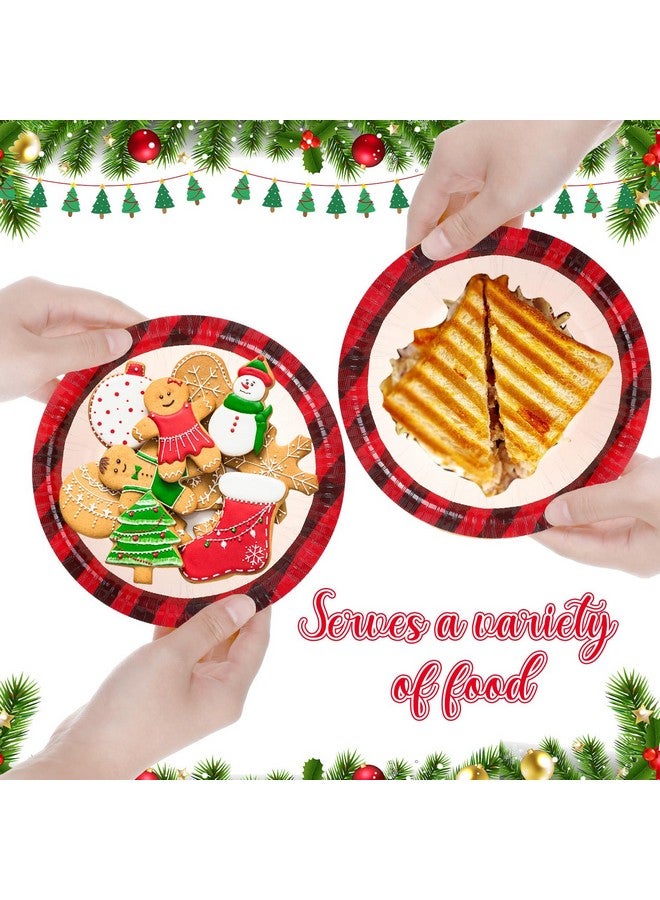 Jinei 50 Pcs Christmas Paper Bowls Bulk 16 Oz Red And Black Paper Bowls Disposable Cereal Salad Dessert Soup Bowls Hot And Cold Food Serving Bowl For Christmas Birthday Party Picnic Supplies - Image 4