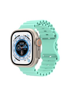 Generic Replacement Strap Ocean Style Silicone Watch Band For Apple Watch Ultra 49mm&Watch Ultra 2 49mm / Series 9&8&7 45mm / SE 3&SE 2&6&SE&5&4 44mm / 3&2&1 42mm Green 