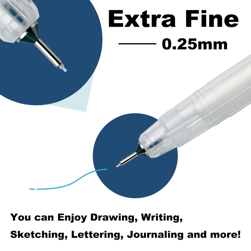 Kuretake Karappo Pen, 0.25mm Extra Fine tip 5pcs set, Empty refillable ink pen, for lettering, calligraphy, illustration, drawing, Made in Japan - Image 2