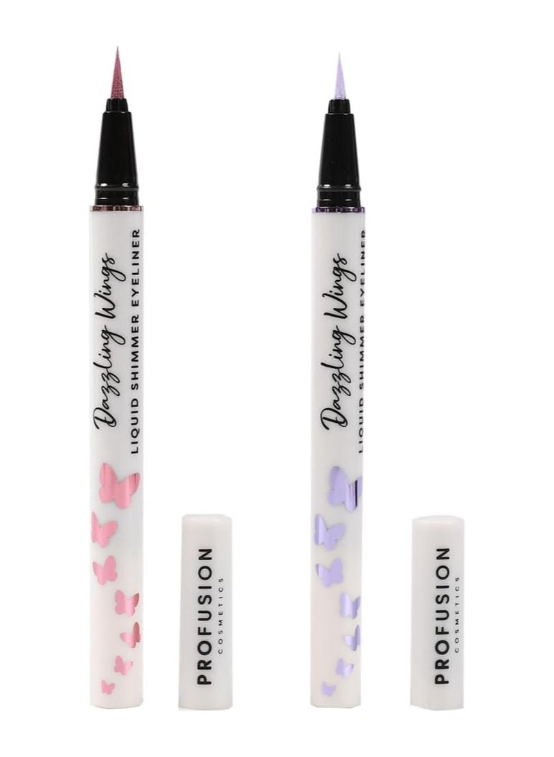 Profusion Cosmetics Empowered Butterfly Dazzling Wings Liquid Shimmer Eyeliner Quick dry Waterproof Sparkling Liners Flexible brush for easy and precise application - Image 1