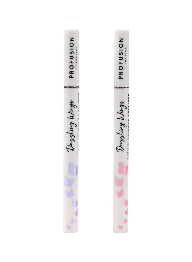 Profusion Cosmetics Empowered Butterfly Dazzling Wings Liquid Shimmer Eyeliner Quick dry Waterproof Sparkling Liners Flexible brush for easy and precise application - Image 3