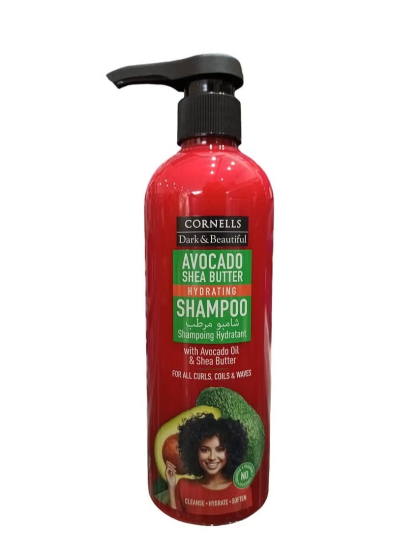 شامبو 480 مل مرطب للشعر بالافوكادو وزبدة الشيا خالي من البارابين والكبريتات والسيليكون