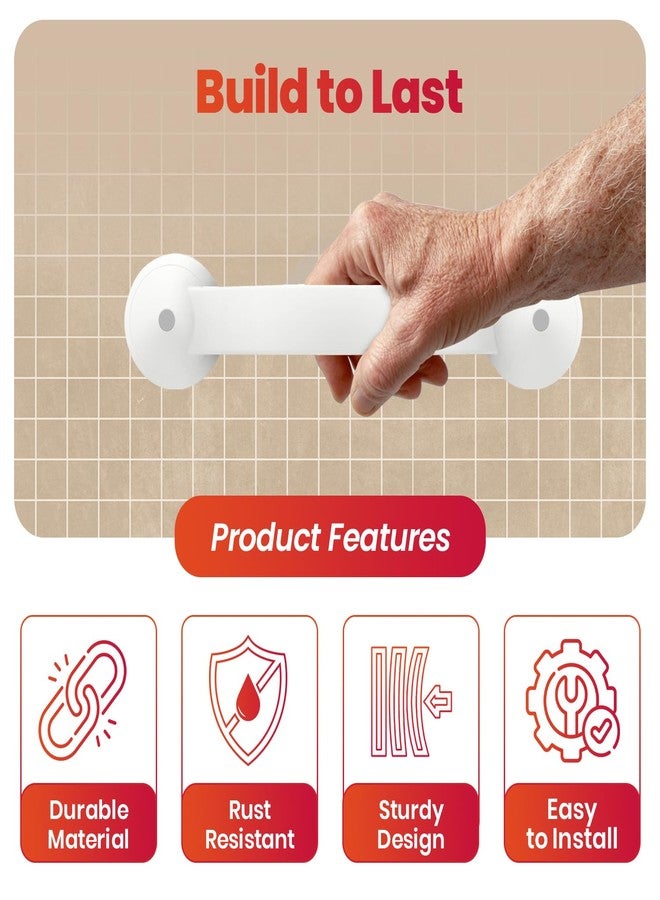 AGEasy (Max Group) Secure Hold Grab Bar (14 inches) | Safety Handrail for Senior Citizen | Anti-Slip Grip Stainless Steel | Elderly & Disability Aid | Wall Mount for Bathroom & Shower - Image 3