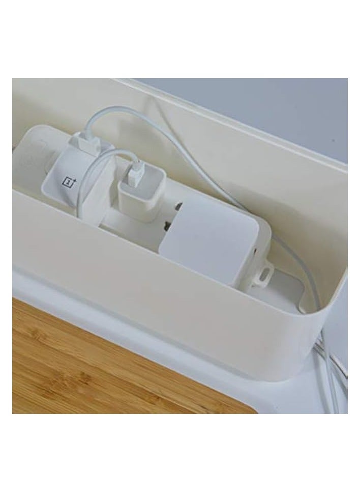 erorex Cable Management Box Socket Cord Organizer to Hide Conceal Power Strips and Electrical Cords from TV Computers Desk Electrically Safe White - Image 3