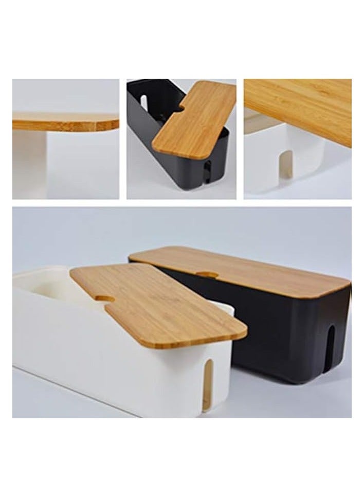 erorex Cable Management Box Socket Cord Organizer to Hide Conceal Power Strips and Electrical Cords from TV Computers Desk Electrically Safe White - Image 2