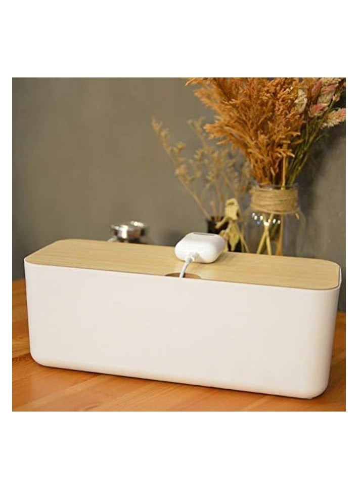 erorex Cable Management Box Socket Cord Organizer to Hide Conceal Power Strips and Electrical Cords from TV Computers Desk Electrically Safe White - Image 4