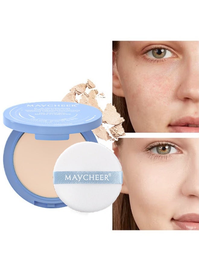 مايتشير بودرة مضغوطة مقاومة للماء طويلة الأمد للتحكم في الزيوت، لتثبيت المكياج بدون عيوب، تتحكم في الدهون وتفتيح لون البشرة للوجه، بودرة تبرز الإشراق، أدوات مكياج للوجه للنساء والفتيات - #01 عاجي كلاسيكي - Image 1