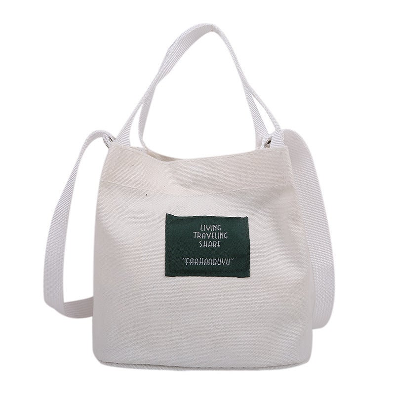 Women'S Bag New Korean Style Simple Artistic Girl Canvas Bag Fresh Solid Color Fashion Bucket Bag Trendy Casual Crossbody Bag - Image 1