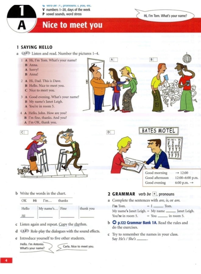 كتاب أوكسفورد American English File - كتاب الطالب - المستوى 1 (المبتدئ/Beginner) - الإصدار الثالث - Image 3
