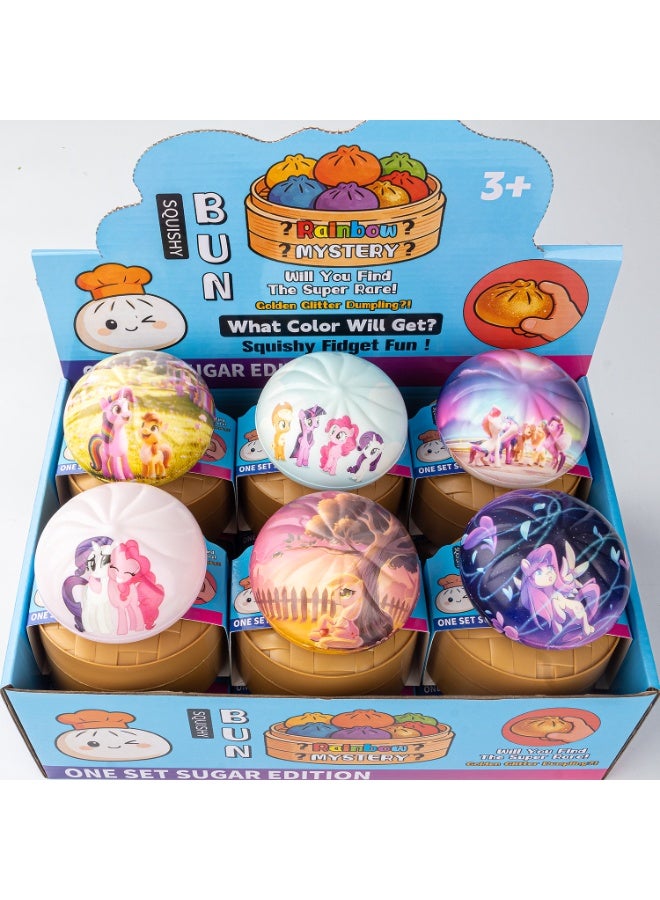 Dumpling Squishy-My Little Pony: Full Box (12 pcs), Fidget Toys Adults & Teens, Sensory Stress Ball Squeeze Toys for Stress Relief