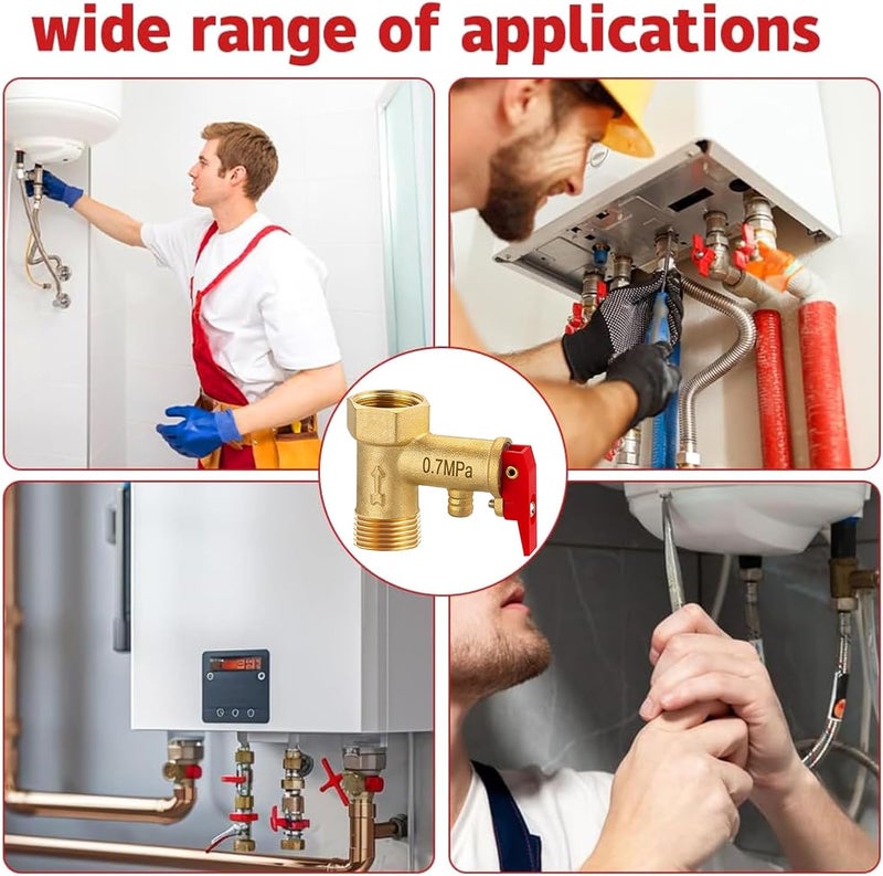 Universals Pressure Relief Valves Replacement Electric Water Heater Valves for Water Heaters Systems Easy to Use for Water Heaters Systems - Image 2
