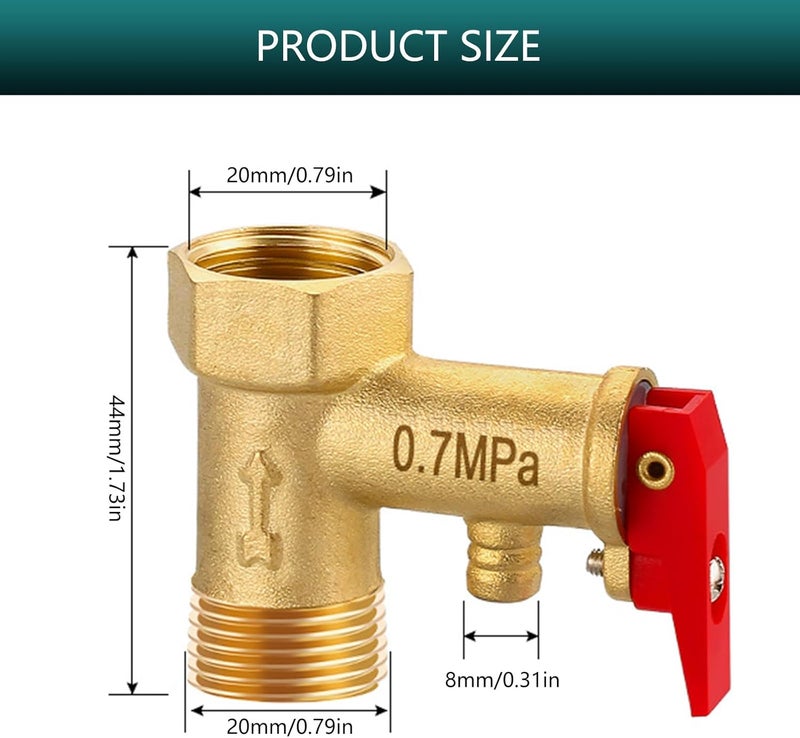 Universals Pressure Relief Valves Replacement Electric Water Heater Valves for Water Heaters Systems Easy to Use for Water Heaters Systems - Image 4