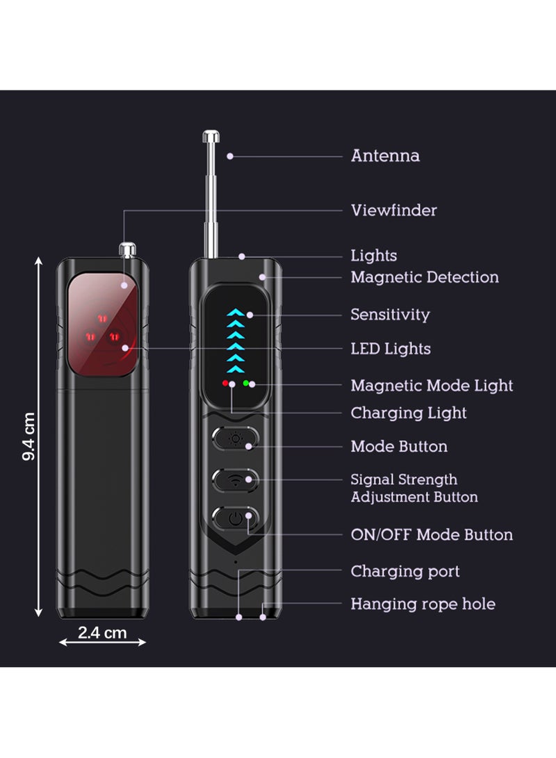 Jourvent Hidden Camera Detector Spy Camera Detector Portable Bug RF Detector Device for Gps Tracker Wireless Listening Device Hidden Camera Finder in Hotel Office Bathroom 6 Levels Sensitivity - Image 3