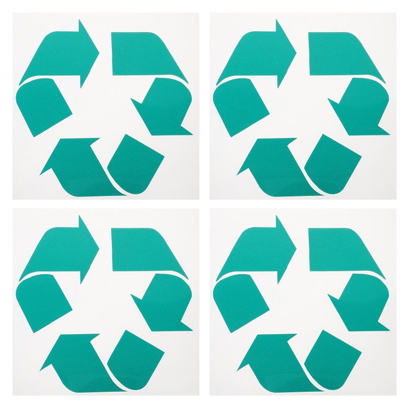 4 Pcs Recycle Stickers Trash Bin Labels Premium Self-Adhesive Recyclable Sign Sticker for Home Kitchen & Office (Green) - Image 1