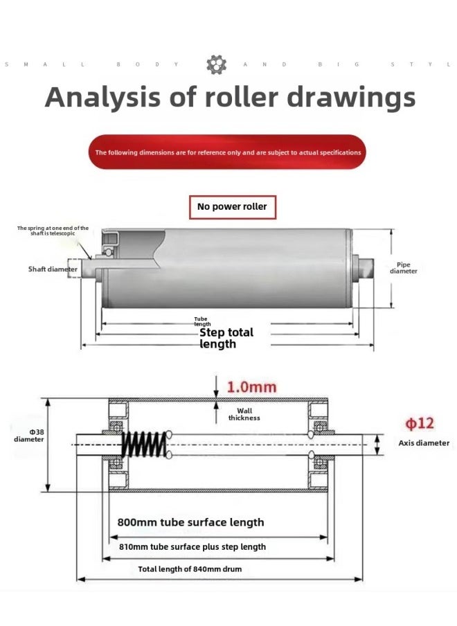 Generic - Stainless Steel Drum Dongguan Double Row Sprocket Conveyor Line Conveyor Roller With Unpowered Drum-Specifications:Other Pipe Diameter Specifications Customized - Image 1