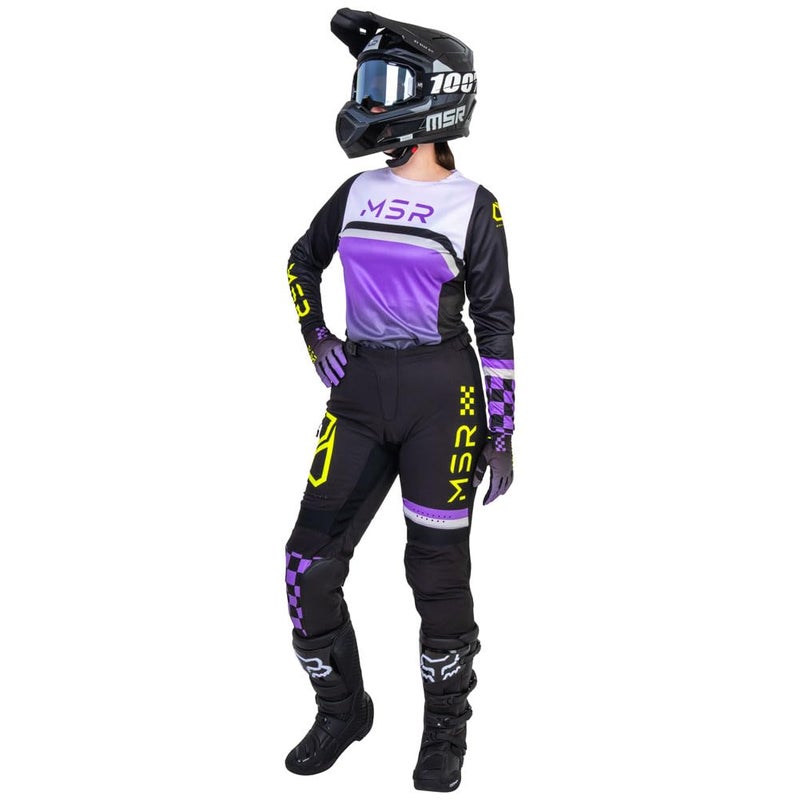 MSR Women's Nova Dirt Bike Motocross MTB Jersey Large Black/Purple - Image 2