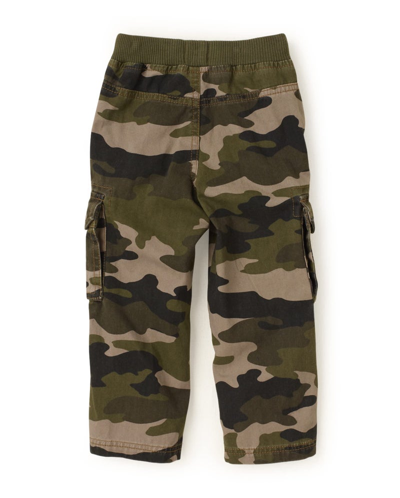 The Children's Place Baby Boys and Toddler Boys Pull On Cargo Pants, Olive Camo, 18-24 MONTHS - Image 2