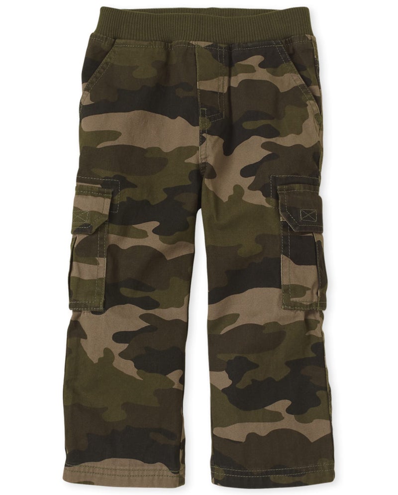 The Children's Place Baby Boys and Toddler Boys Pull On Cargo Pants, Olive Camo, 18-24 MONTHS - Image 3