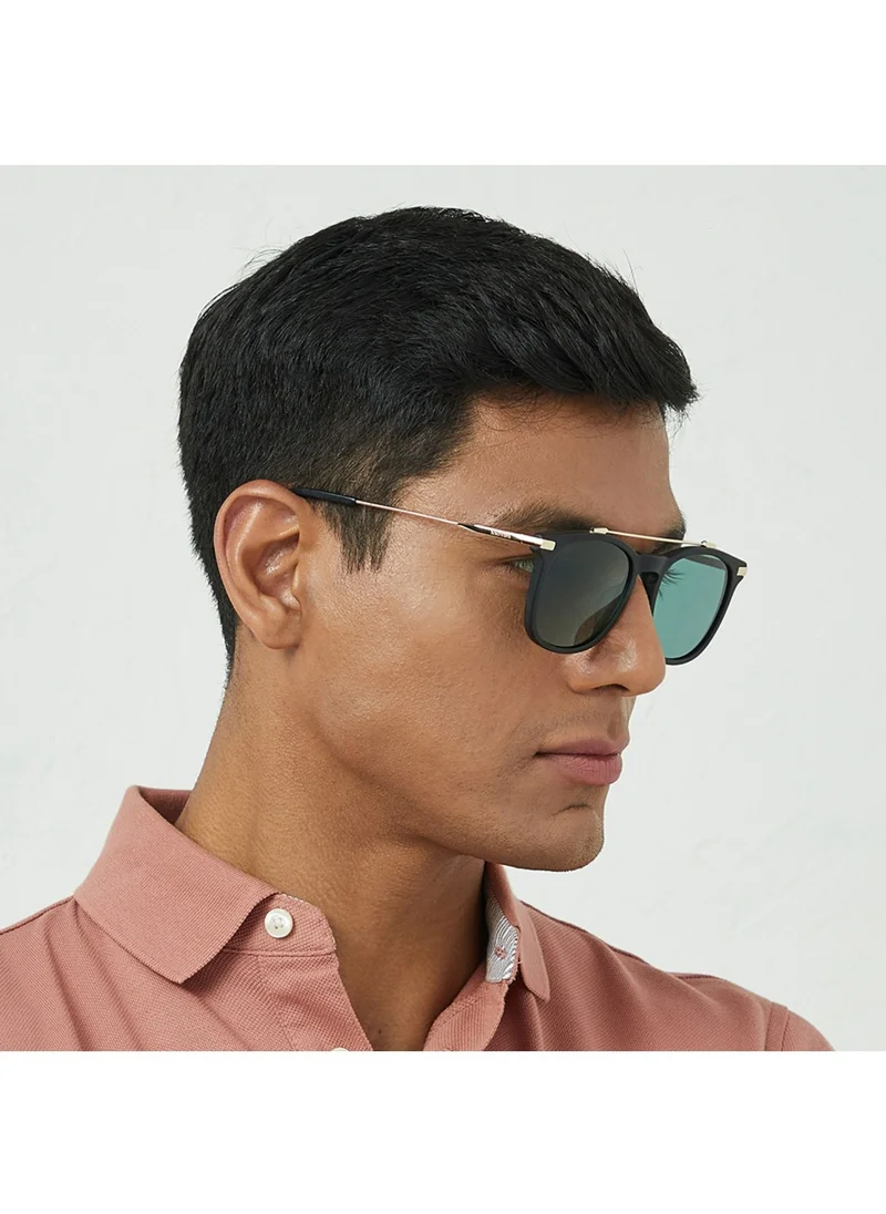 30Sundays CHALLENGER Men Green Sunglasses - Frame Material: Metal + Acetate - Lens Color: Green- Frame Color: Japanese Gold - Full Rim