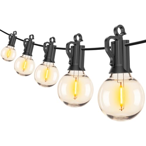 Brightown أضواء خيوط LED الخارجية Brightown بطول 100 قدم مقاومة للماء G40 مع 104 (4 إضافية) لمبات LED غير قابلة للكسر، ضوء كروي معلق لشرفة، مطعم، شرفة، ديكور حديقة، قاعدة E12، 2200K - Image 1