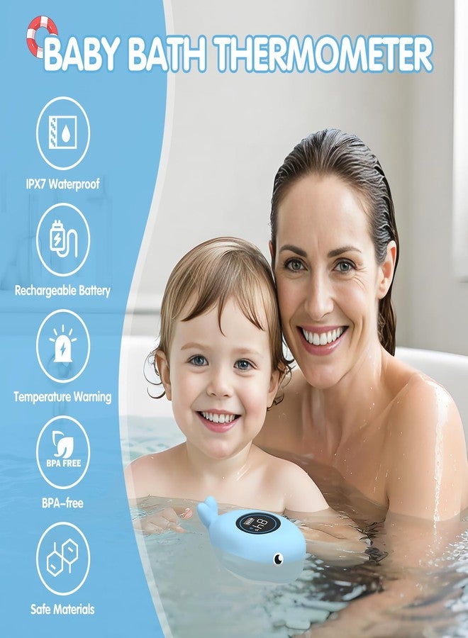 BabyElf Baby Thermometer for Infants - Rechargeable Digital Water Thermometer Safety with Temperature Warning, Floating Bathtub Toy for Newborns - Image 2