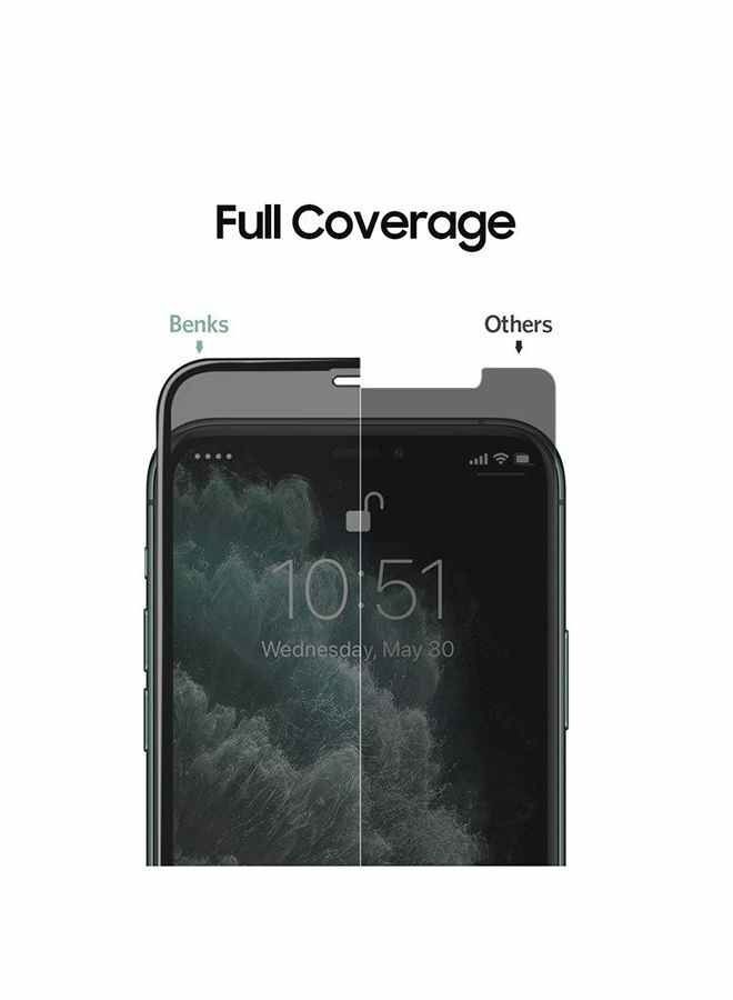 3D Privacy Glass Screen Protector For Apple iPhone 11 Pro Max/Xs Max Clear/Black - Image 2