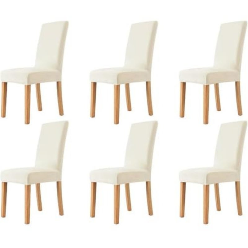 6 Pack Stretch Dining Chair Covers, Soft Removable Washable Chair Protector Cover, with Elastic Bottom, for Home Banquet Wedding - Image 1