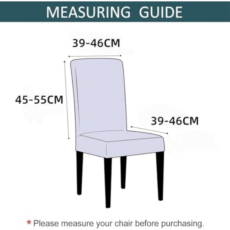 6 Pack Stretch Dining Chair Covers, Soft Removable Washable Chair Protector Cover, with Elastic Bottom, for Home Banquet Wedding - Image 3