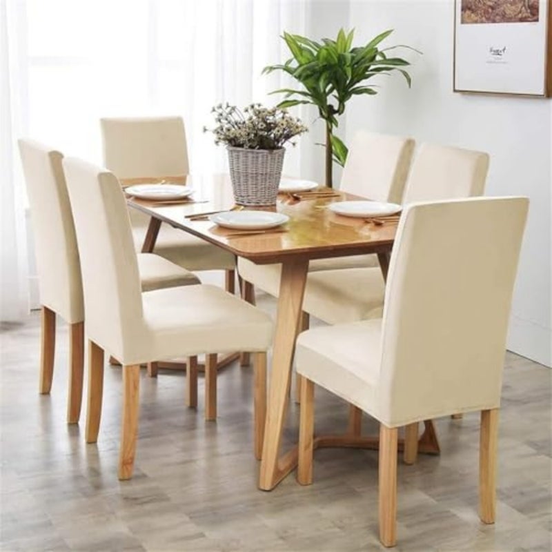 6 Pack Stretch Dining Chair Covers, Soft Removable Washable Chair Protector Cover, with Elastic Bottom, for Home Banquet Wedding - Image 2
