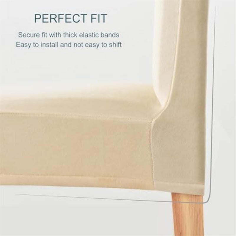 6 Pack Stretch Dining Chair Covers, Soft Removable Washable Chair Protector Cover, with Elastic Bottom, for Home Banquet Wedding - Image 5